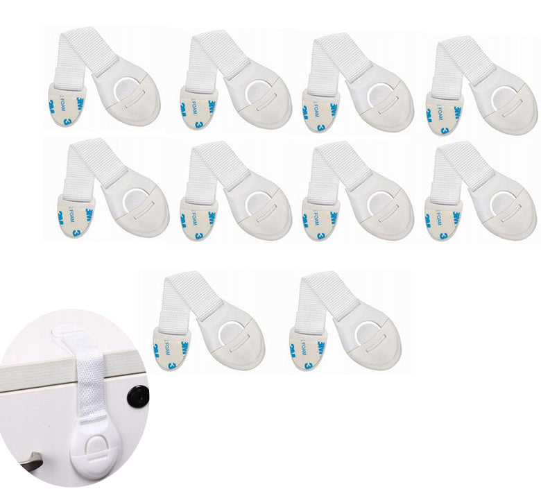 Set sigurante, Zola®, 10 bucati, plastic si material textil, ideal pentru sertare, 20 cm Set sigurante, Zola®, 10 bucati, plastic si material textil, ideal pentru sertare, 20 cm